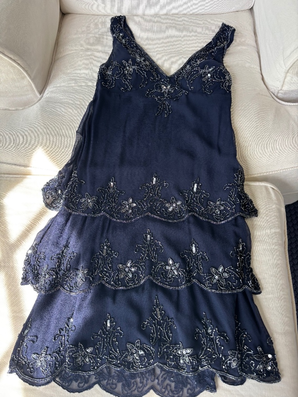 Pisarro nights midnight blue dress worn once